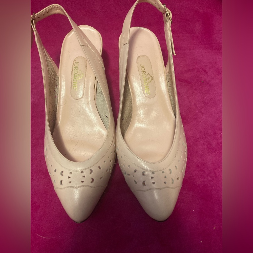 Vintage Jordache Light Pink Kitten Heel Slingback Size 8.5